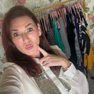 White Blouse with Sequin Detail